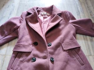 Elegant Mauve Double-Breasted Coat