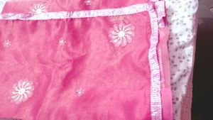 Elegant Pink Saree with Blouse Piece