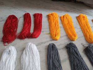 Set of 2 Colorful Silk Macrame Craft Bundle