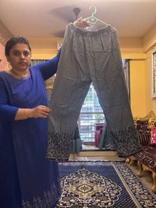 Embroidered Gray Kurta Trouser