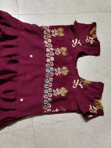 Elegant Maroon Ruffled Dress