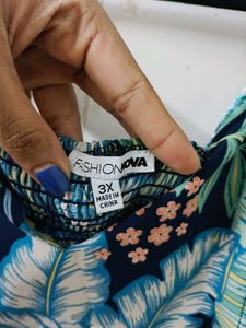 Tropical Print Boaning Corset Top