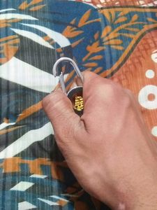 Unique Metal Keychain with Gold Design