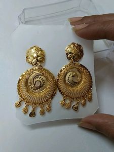 Chandbali Earrings Shri Hari Gold Plated Jewellery