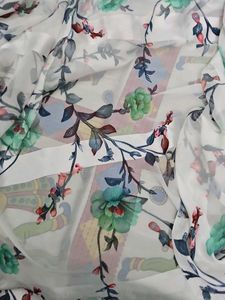 Chiffon Saree With Blouse Green