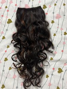 24 Inch Clip In Wavy Brown Hair Extension
