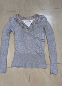 Hilfiger Denim Gray Long Sleeve Top