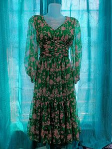 Floral Green Maxi Dress