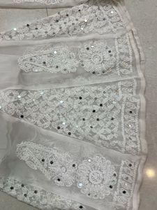 White Embroidered Palazzo Pants
