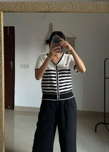 Striped Buttoned Down Korean Top