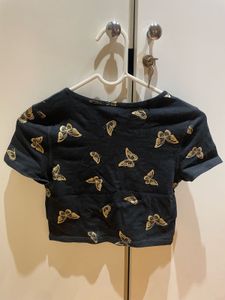 H&amp;M Butterfly Crop Top