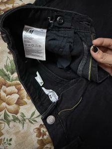 H&amp;M black side cut jeans