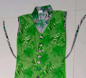 Green Net Designer Kurta Or Frock