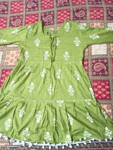 Green Floral Print Dress