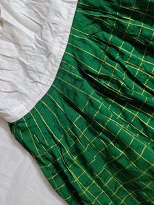 ❗ CLEARANCE ❗ Green &amp; White Ethnic Kids Dress