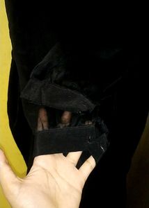 Vintage Black Velvet Dress With Puffy Sleeves