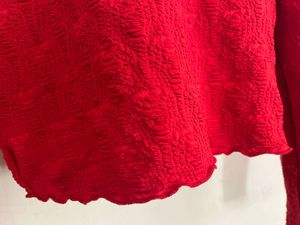 Red Textured Top