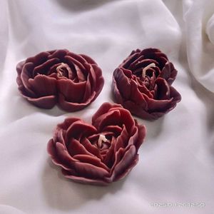 Burgundy Heart Candles