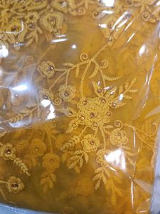 Elegant Yellow Embroidered Saree