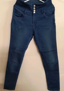Navy Blue Ankle Length Jeans