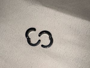 UNISEX Black Hoop Earrings / Studs