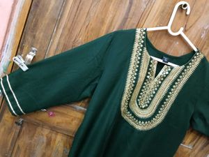 1-TimeUsed New Elegant Green Kurta Without Tag