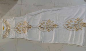 White & Gold Embroidered Dress