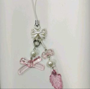 Cute Bow & Pearl Phone Charm