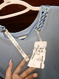 Sky Blue Heavy Decent Dress Women