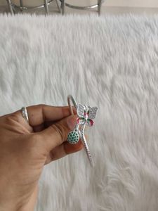 Pure Silver Butterfly Bangle Adjustable (Kada)