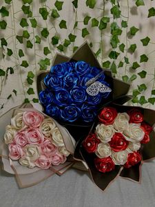 Handmade Ribbon Rose Bouquet 💐🦋🌹