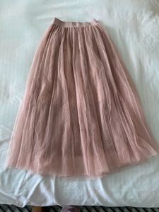 Blush Tulle Skirt with Pearls