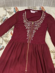Elegant Maroon Ethnic Gown