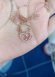 GIVA 925 REAL SILVER heart Necklace (Rose Gold)