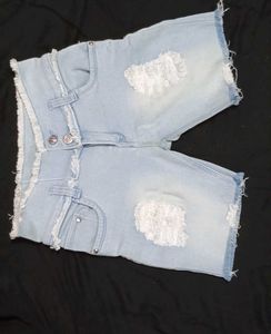 Ripped Denim Shorts