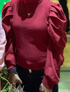 Red Puff Sleeve Top