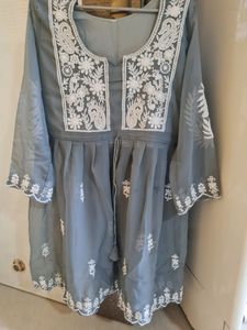 Its a Casual Kurti With Chikankari Pattern