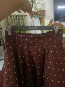 Dark Brown (Banarasi) Festive Midi Skirt