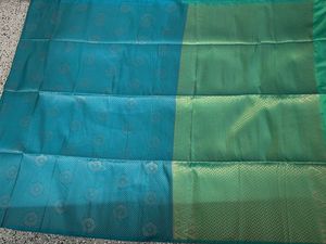 Blue n Green Semi Silk Saree