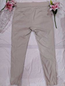 Beige Casual Pants