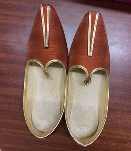 Free Jootis with Elegant Orange Sherwani