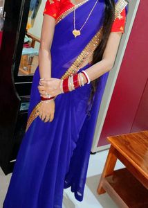 Elegant Navy Blue Saree