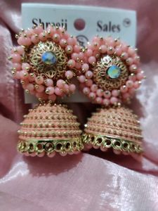 Beautiful Pink Jhumka