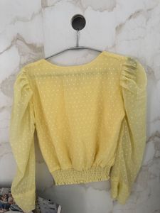 Simple Yellow Top For Casual Wear