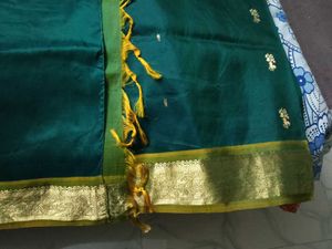 GentlyUsed Emerald Green KanchiPattu Saree