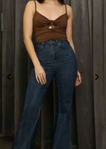 new Cute Brown Tie-Front Tank Top and inner wear