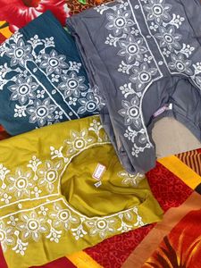 Embroidered Rayon Top-- 3colors Avilable