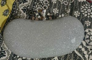 Silver Glitter Party Clutch