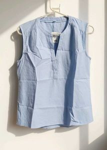 Skylight Sleeveless Blue Top