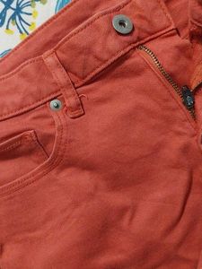 Coral Colored Denim Shorts